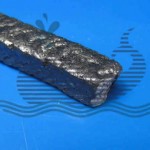 asbestos packing with graphite and glue on surface